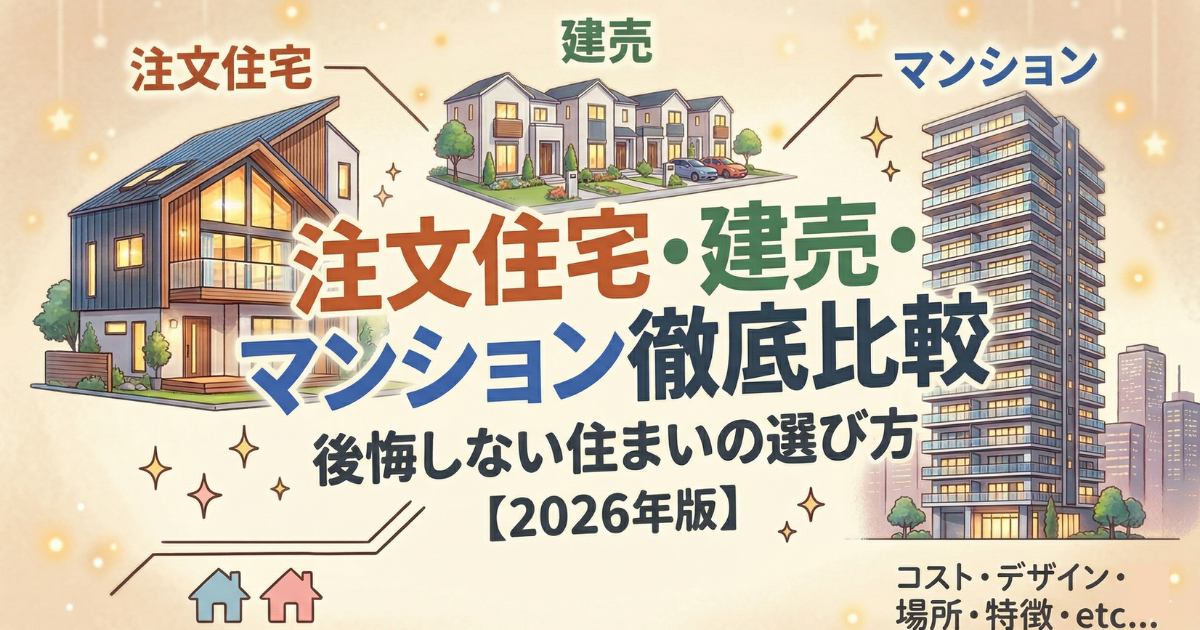 注文住宅・建売・マンション徹底比較｜後悔しない住まいの選び方【2026年版】