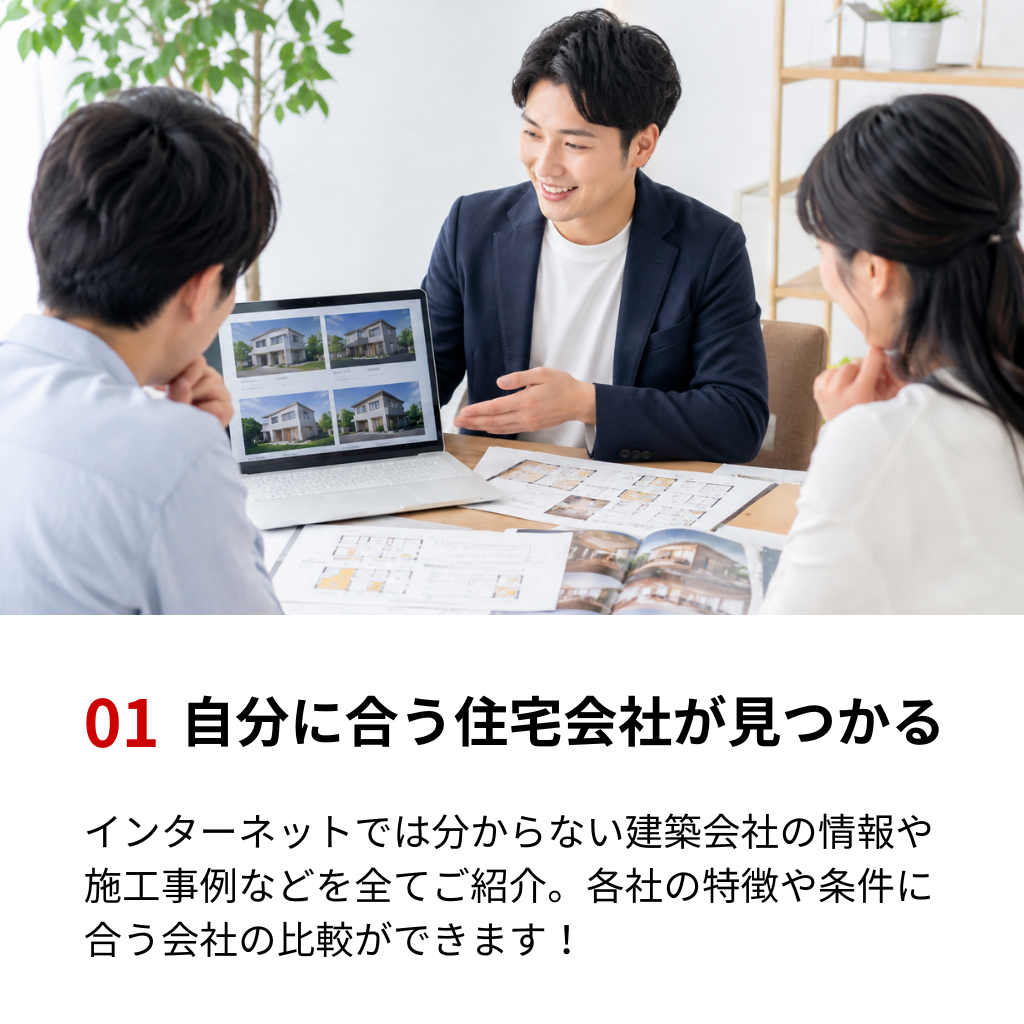 自分に合う住宅会社が見つかる