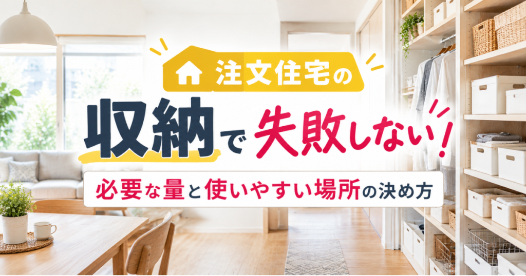 注文住宅の収納で失敗しない！必要な量と使いやすい場所の決め方