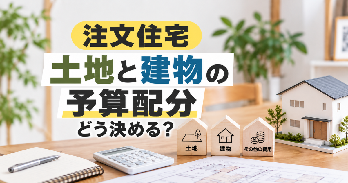 注文住宅の土地と建物、予算配分はどうする？総予算から考える決め方