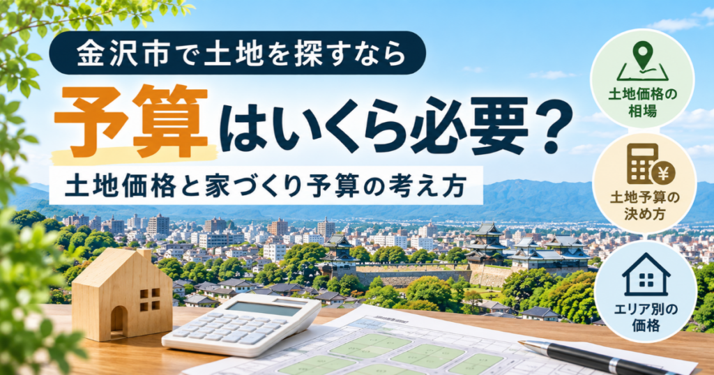 金沢市で土地を探すなら予算はいくら必要？土地価格と家づくり予算の考え方